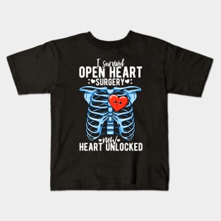 Open Heart Surgery Survivor Cardiac Attack Hospital Recovery Kids T-Shirt